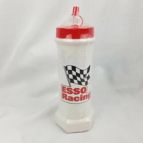 Vintage ESSO Racing Formula One 1 Car Water Bottle 10" Sports Drink Container Cover