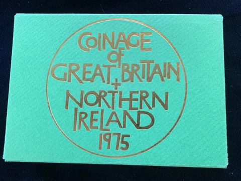 1975 Great Britain & Northern Ireland Coinage Proof Coin Set,  6 Coins OMP COA Cover