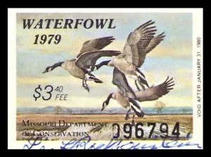Estampilla de aves acuáticas de Missouri # MO01 1979 usada primera de estado - Imagen 1 de 5