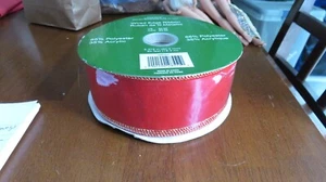 Michael's Craft Store Wire Edged Red Velvet Ribbon 2 3/8" wide by 60" long - Picture 1 of 3