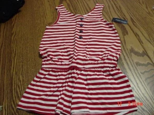 Girls Sleeveless Patriotic Striped Romper by Faded Glory - Picture 1 of 3
