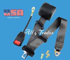 1 Kit of 3 Point Strap Retractable & Adjustable Safety Seat Belt Black