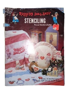 Raggedy Ann & Andy Schablonenheft 8 unbenutzte Schablonen Batteriedeckel - Bild 1 von 5