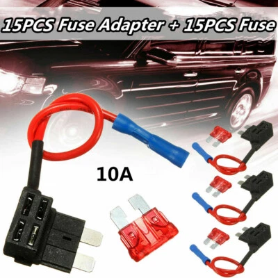 15Set Standard ATO ATC Auto Car Blade Fuse Holder Add-A-Circuit Fuse Tap Adapter - Image 1 of 4