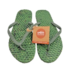 Australian Souls Massaging Flip Flops - Comfort Range - Mens Camo Green 12 - Picture 1 of 6