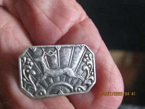 Nice Antique Art Nouveau Sterling silver Cufflinks with deer - Picture 1 of 4