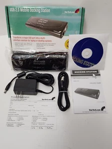 StarTech USB 2.0 Mobile Docking Station Laptop/PC Bkwrd Compat Access Incl New - Picture 1 of 20