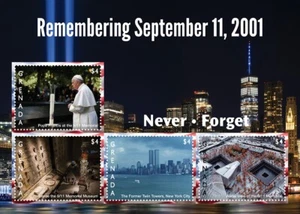 Hoja de estampillas Never Forget 911 World Trade Center Ciudad de Nueva York (2021 Granada) - Imagen 1 de 1