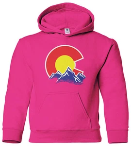 Colorado Mountain Youth Hoodie Sweatshirt State Flag Denver - Picture 1 of 10