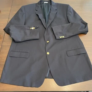 Joseph & Feiss Int'l Herren Sport Mantel Blazer Gold Bttn Wolle Navy Blau 52x- Tall - Bild 1 von 8