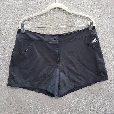 Adidas Women Shorts Large Black Chino Golf Logo Pockets Inseam 4" - Image 1 of 4
