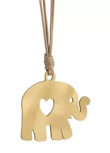 Gold Elephant Heart Pendant Corded Necklace Gift for Women Girls Jewellery - Picture 1 of 3