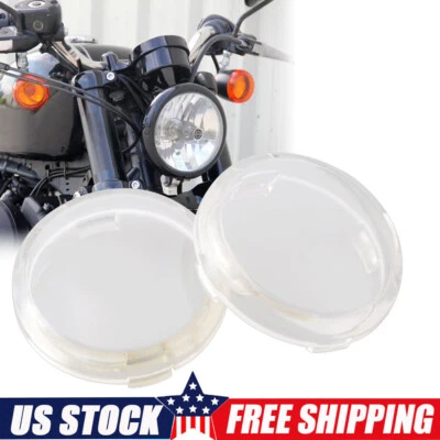 For Harley Sportster XL 1200 883  Dyna 2PCS Clear Lens Turn Signal Light Cover - Image 1 of 4