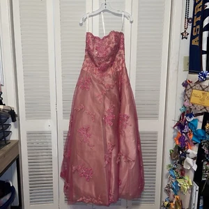 Jovani by JVN Abschlussballkleid Kleid Koralle Strass/Perlen Größe 12 - Bild 1 von 15