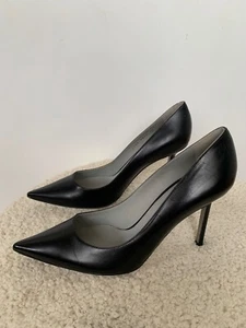 SERGIO ROSSI Godiva SIZE 40 Classic Black Leather Pumps 90mm Heel RRP $1200 - Picture 1 of 15