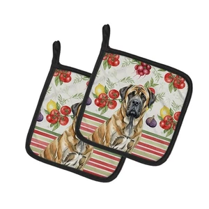 Brindle English Mastiff Vegetables Pair of Potholders WDK8225PTHD - Bild 1 von 6