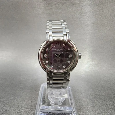 Reloj Raymond Weil Othello Mujer 25mm Cuadrante MOP Tono Plateado Diamante 2321 Nuevo Batt Foto 1 de 4