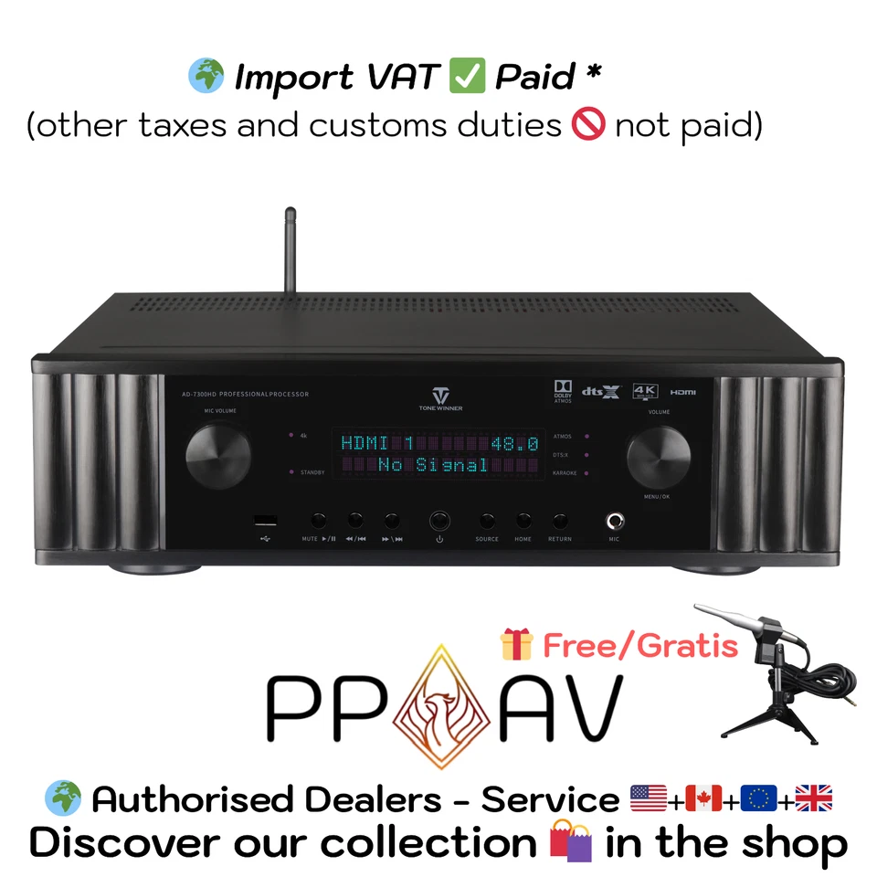 ToneWinner  AD-7300HD - Dolby Atmos Processor - 7.2.4 channels  - XLR outputs - Image 1 of 4