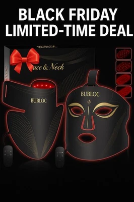 Red Light Therapy Mask Set, Five-Level Brightness Adjustment for Face and Neck, - Image 1 of 4