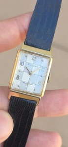 Vintage Rare BULOVA L1 Checkerboard Dial Cal 8AC 21 Jewels Men's 10kGF Watch  - Picture 1 of 23