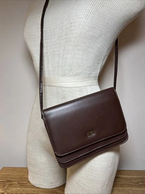 BUXTON Brown Leather Double Snap Handbag with Removable Strap Inside Pockets - Image 1 of 4