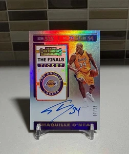 Boleto de playoffs Shaquille O'Neal 2019-20 Panini Contenders autógrafo de los Lakers/25 - Imagen 1 de 2