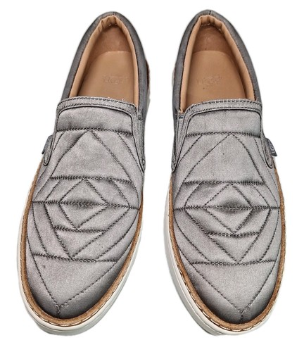UGG Soleda Quilted Slip On Sneakers Women's Sz 7.5 Satin Elephant Taupe Trainers