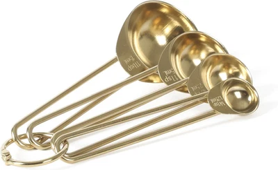 Martha Stewart Richburn 4 Piece Gold Stainless Steel Measuring Spoons Set Foto 1 de 4