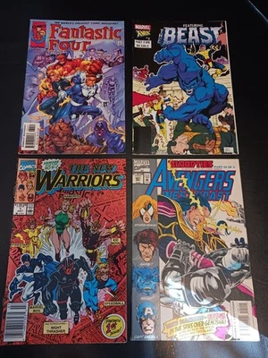 Vintage Marvel Comics Lot of 4 Mix Early 90s New Warriors 1 Fantastic Four Beast - Image 1 of 4