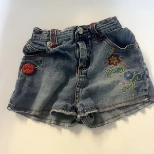 Mary Kate & Ashley Vintage Denim Shorts Floral Embroidery 2t  - Picture 1 of 9
