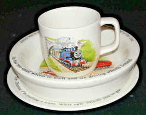 Wedgwood Thomas the Tank Train Infant Toddler 3 pc set plate mug porringer bowl - Picture 1 of 12