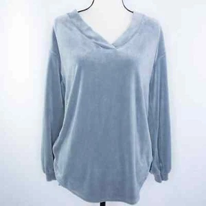Isabel Maternity blue soft velvet top, size XS - Picture 1 of 12