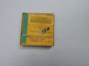 JUEGO DE ANILLOS DE PISTÓN HEPOLITE R.16240 .020 SOBRE ROYAL ENFIELD 750 INTERCEPTOR NOS - Imagen 1 de 2