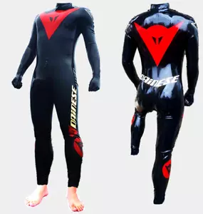 100% Latex Rubber Gummi Black Racing Bodysuit Catsuit Zentai 0.4mm S-XXL - Bild 1 von 3