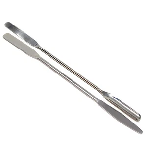 2 Pcs Steel Lab Spatula Micro Scoop Set Laboratory Sampling Spoon Mixing Spatula - Picture 1 of 3