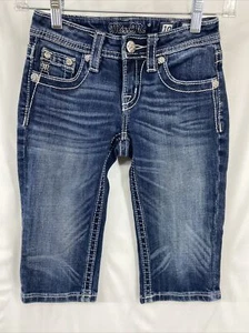 Miss Me Capri Bermuda Jean Shorts Girl's Size 10 Blue Denim JK8570P2 - Picture 1 of 13