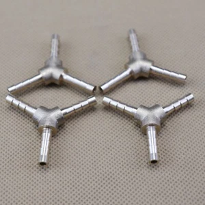 4pcs Way Brass Hose Barb Fitting Pipe Tubing Splicer Fuel Water Gas Air 1/8" Y-3 - Picture 1 of 6