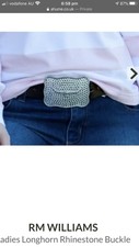 Rm Williams  Crystal Staghorne Belt Size 32