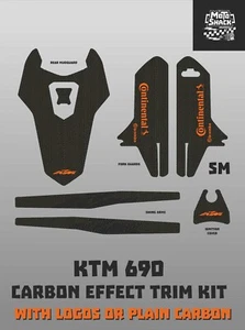 KTM 690 SMR Supermoto 19 - 24 Carbon Effekt Grafik Aufkleber Gabel Zündung Swing - Bild 1 von 3