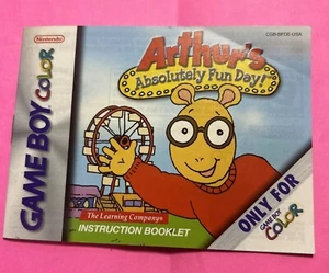 Arthur's Absolutely Fun Day! Nintendo GameBoy solo manuale di istruzioni a colori - Foto 1 di 2