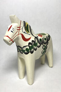 Nils Olsson Dala Horse Horse White Traditional  Swedish Hand Carved Sweden
