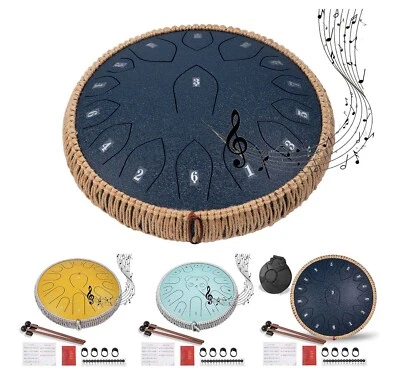 HOMUCASA 14" Zungentrommel 15 töne C dur Regentrommel Stahlzungentrommel Für Meditation