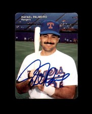 Rafael Palmeiro Hand Signed 1990 Mother's Cookies Texas Rangers Autograph