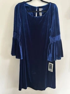 Julian Taylor Blue Velvet Cocktail Dress Sixe 1X - Picture 1 of 5