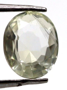 Piedra preciosa de corte ovalado facetado suelto zafiro incoloro natural de 0,73 quilates sin tratar - Imagen 1 de 7