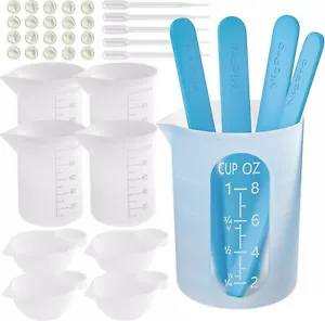 600ML&250ml&100ml Silicone Resin Measuring Cups Tool Kit DIY Craft Jewelry Makin - Picture 1 of 17