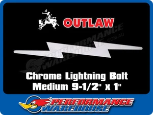 Chrome Steel Lightning Bolt Cut Out Medium 9-1/2 Inch X 1 Inch Truck Mud Flaps - Bild 1 von 2