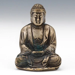 ANTIQUE BRONZE BUDDHA / 1850-1900 / 3.375 Inches / Chinese Rarity / Age Patina - Picture 1 of 10