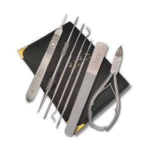 7 Pieces Podiatry Tools Kit Care Pedicure Instruments File Clippers - Picture 1 of 8