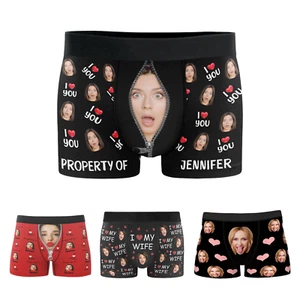 Boxershorts mit Gesicht Foto, lustige Boxershorts für Männer, Herren Unterwäsche Geschenke für Freund - Bild 1 von 2